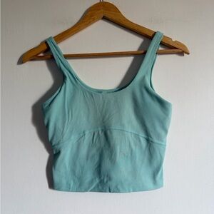 Aritzia TNAction Teal Buttery Soft Shelf Bra Cropped Tank Top size Small EUC